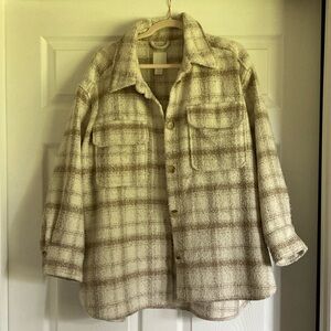 H&M Plaid Jacket in Cream and Brown
